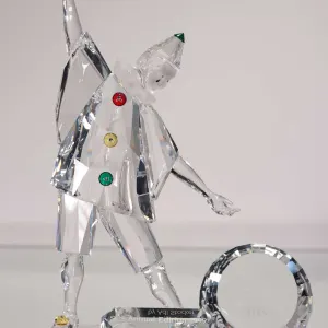 Swarovski crystal "Pierrott" no. 23586, 8" in height. From the 2000 Masquerade Trilogy. Includes fig