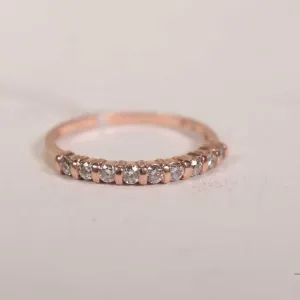 14kt rose gold and diamond band, 1.5 grams, size 6.5