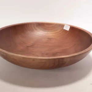 Brian McEvoy, artisan made decorative Black walnut turned bowl, 14" in diameter X 3 1/4" in height. 