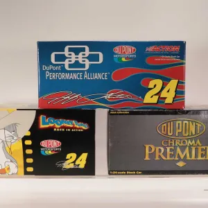 Three limited edition Action 1: 24 scale Jeff Gordon die cast collectible cars including Looney Tune