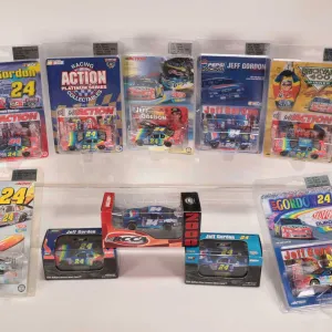 Ten 1: 64 scale die cast collectible Jeff Gordon race cars 1998-2001