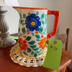 Flower Pitcher & White Chicken Dish w/ Lid