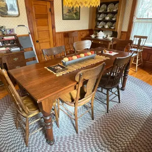 Dining Table w/ 7 Wooden Chairs