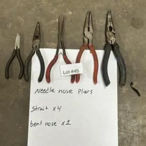 Needle nose pliers, straight (4), bent nose (1)
