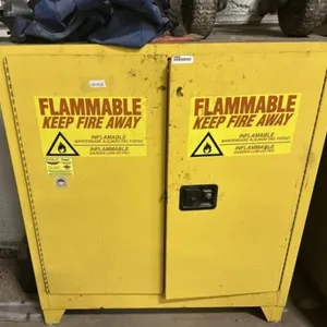 Chemcab metal storage storage unit with contents