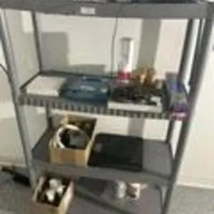 Plastic Shelf and Contents
