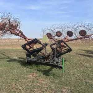10-Wheel V-Type Hay Rake on Caddy