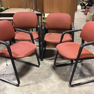 (4) Upholstered Metal Chairs 
- floor to seat