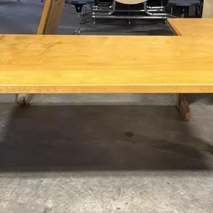 Shorter Wood Table with Metal Legs 60” x 30” x