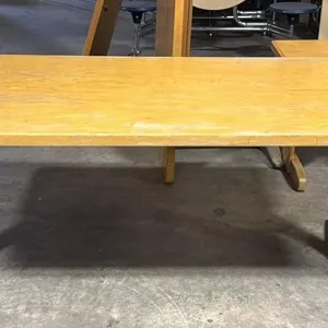 Shorter Wood Table with Metal Legs 60” x 30” x