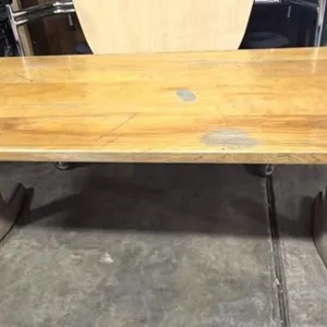 Shorter Wood Table with Metal Legs 72” x 30” x