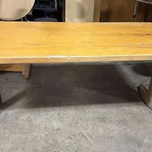 Shorter Wood Table with Metal Legs 60” x 30” x
