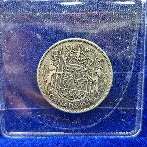 1943 Canadian Silver 50 Cent Piece