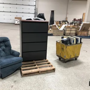 File Cabinet, Wheeled Hamper, Chair and Paper Towel Dispensers
 UNRESERVED
