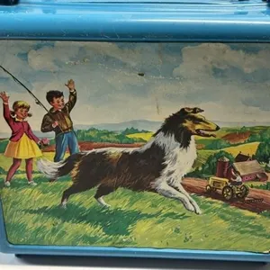 Vintage Plastic Lassie Lunchbox Paper Label