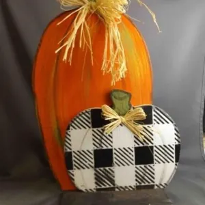 25" Tall Wooden Pumpkin Fall Décor