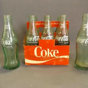 8 Vintage Coca-Cola "Hobble-Skirt" Bottles