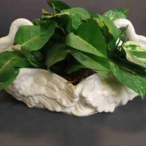 Vintage Italian Ceramic Swan Planter - Faux