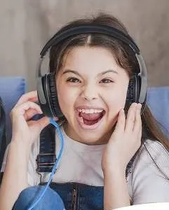 Rockpapa Share 1 Wired Headphones for Kids, Black/Grey, Model X003KHEFNT