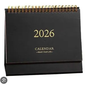 lot of 2 - 2026 Desk Calendar with Spiral Binding and Monthly Layout