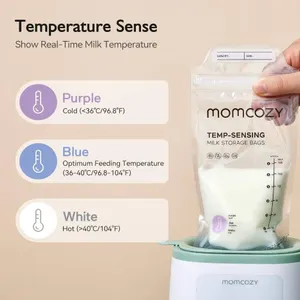 Momcozy Breastmilk Storage Bags, Temp-Sensing Discoloration Milk Storing Bags for Breastfeeding, Dis