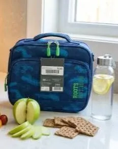 Roots Insulated Lunch Bags With Zipper Closures – Blue