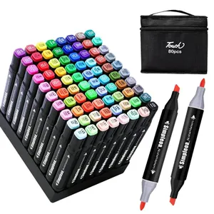 Touch 80pcs Marker Set with Carrying Case Double Tipped