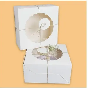 Mudrit Cake Boxes With Window (Pack of 10), Size 10x10x5 Inches
