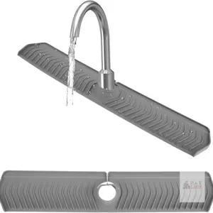 New Kitchen Sink Splash Guard, 30 inch Silicone Faucet Handle Drip Catcher Tray, Large Size Kitchen Sink Draining Pad Protector Behind Faucet, Dish Sp