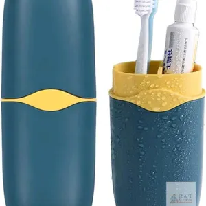 3 New Detachable Travel Toothbrush Holder, Portable Toothbrush Case 3 in 1 Toothpaste Travel Case Holder Plastic Toothbrush Container Toothbrush Stora