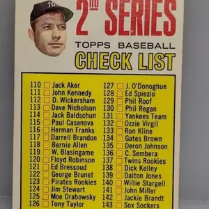 1967 Topps Mantle Checklist Unchecked Corners/Edge