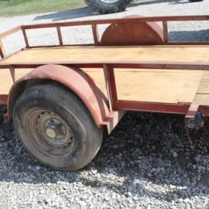 10'x5' Tilt Bed Single Axle Trailer w/Wooden Floor