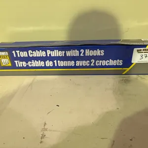 Unused 1 ton cable puller with 2 hooks