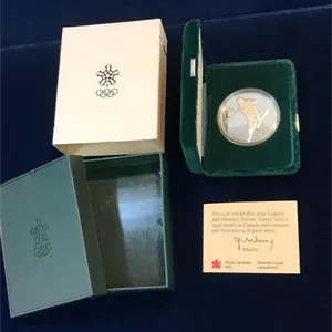 1988 Olympic Skiing 1 Silver Troy Oz $20 Coin