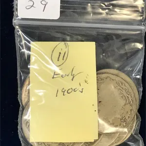 11 Can Silver 25 Cent Pcs Early 1900's  $2.75