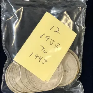 12 Can Silver 25 Cent Pcs 1937 - 1943  $3.00