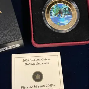 2008 Holiday Snowman  50 Cent Piece
