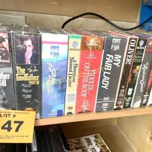 SHELF OF VHS TAPES