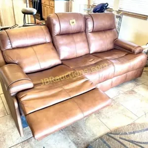 LEATHER ELECTRIC RECLINING SOFA HI-ROCK HOME N.C.
