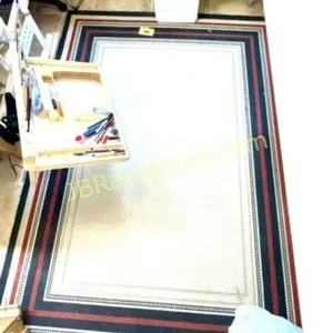 BLACK/MAROON/BEIGE AREA RUG 5'X7'