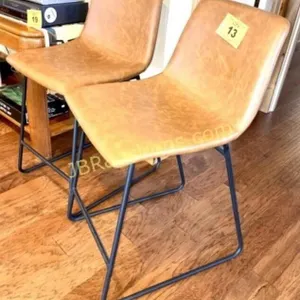 (2) BROWN IRON BARSTOOLS
