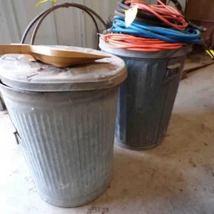 2-trash cans, weed burner