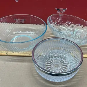 Three large glass bowls. *NO SHIPPING