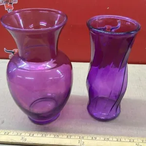 2 Purple glass Vases. *NO SHIPPING