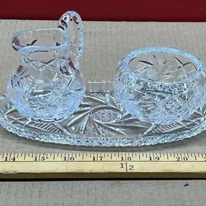 Pinwheel Crystal cream and sugar