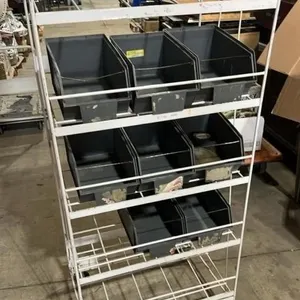 Rolling wire rack with organizers. 27”W x 20”D x