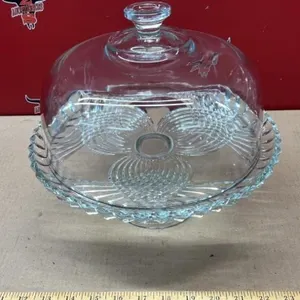 Glass cake server. 12" diam. *NO SHIPPING