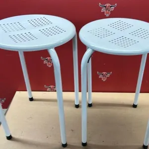 Small metal stacking stools. 11” x 18”