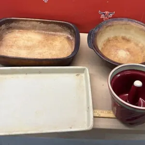 Pampered Chef clay baking pans & Ceramic Bundt