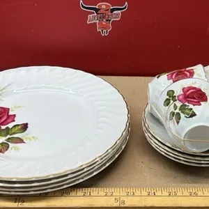12 Pieces Ridgeway Anniversary Rose China.
